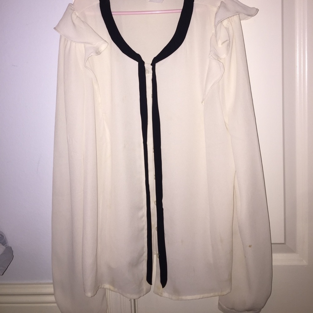 White button down blouse