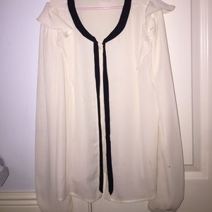 White button down blouse