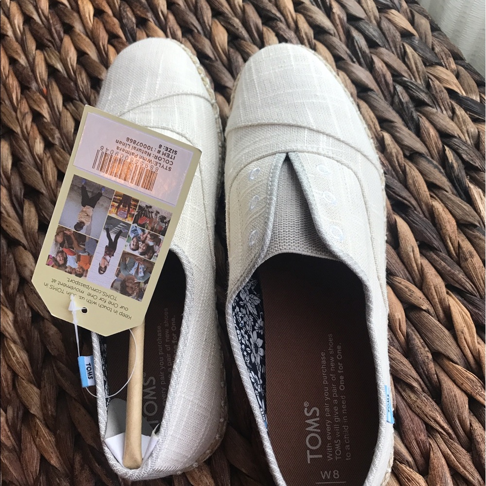 NEW! TOMS brand new yarn dye linen Palerma