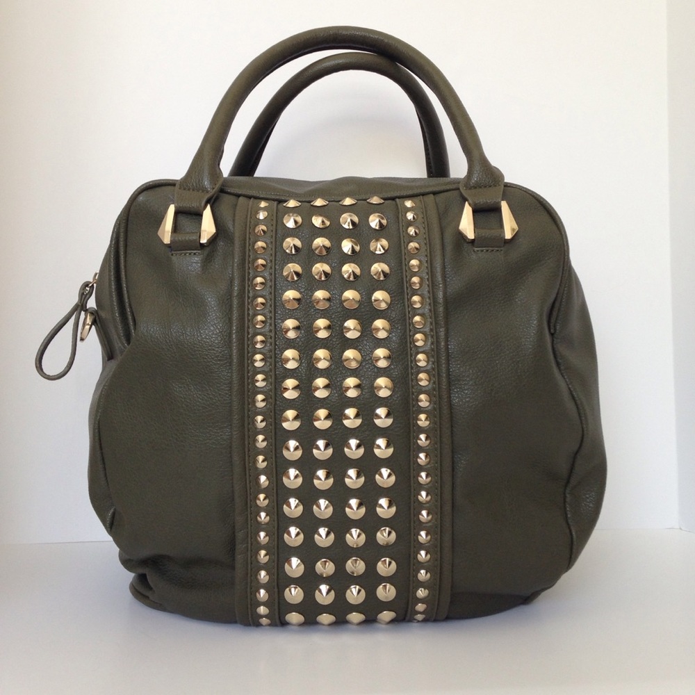 Imoshion Olive Green Large Studded Hobo Handbag