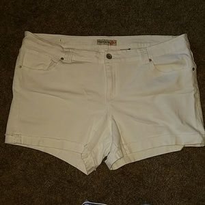 Plus size white jean shorts
