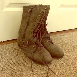 Brown combat boots!