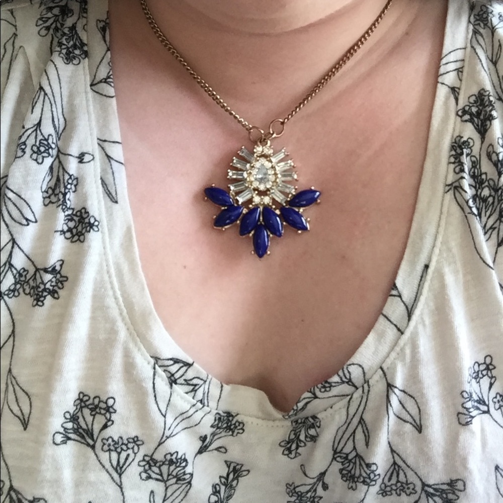 Royal Blue and Gold Statement Necklace