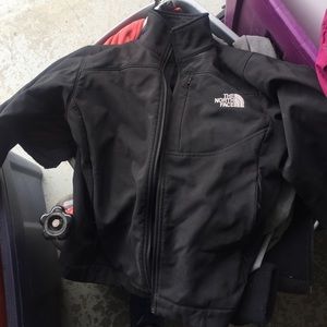 Black north face soft shell jacket