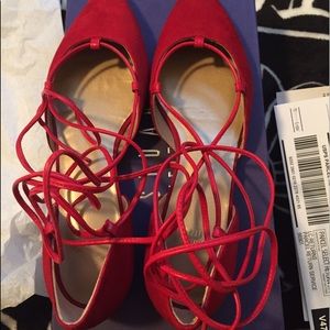 Stuart Weitzman Lace up Flats