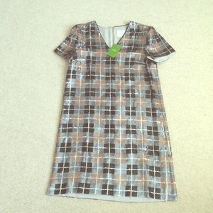 Kate Spade Sequin Plaid shift dress