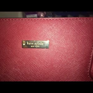 Kate Spade Leather BURGUNDY Tote Bag