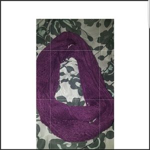 Purple knitted infinity scarf
