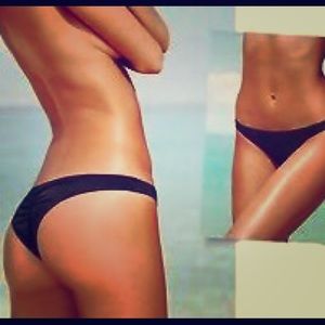 Victoria's Secret Ruched Back Itsy Black Bottom XS