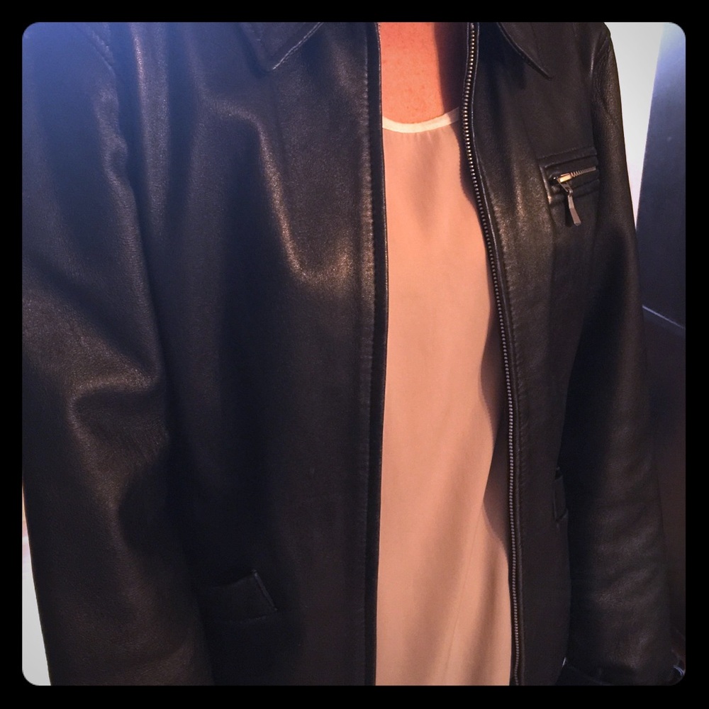 Black leather jacket