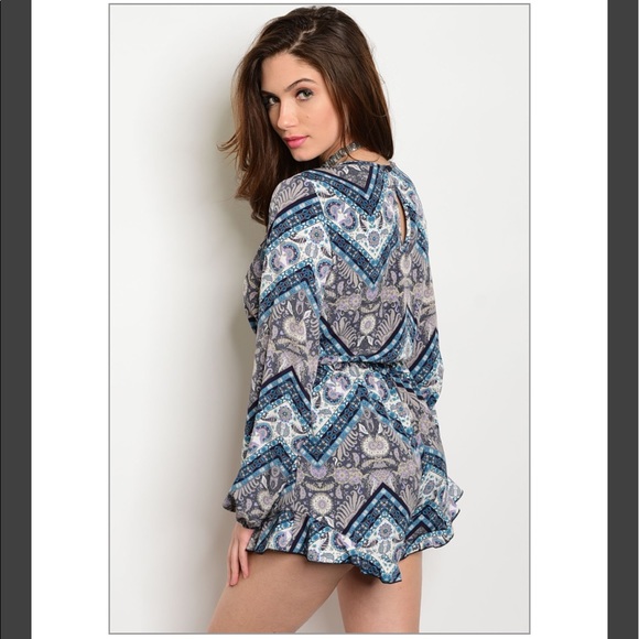 Paisley Print Romper - Picture 2 of 8