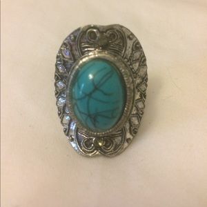 Turquoise and silver ring