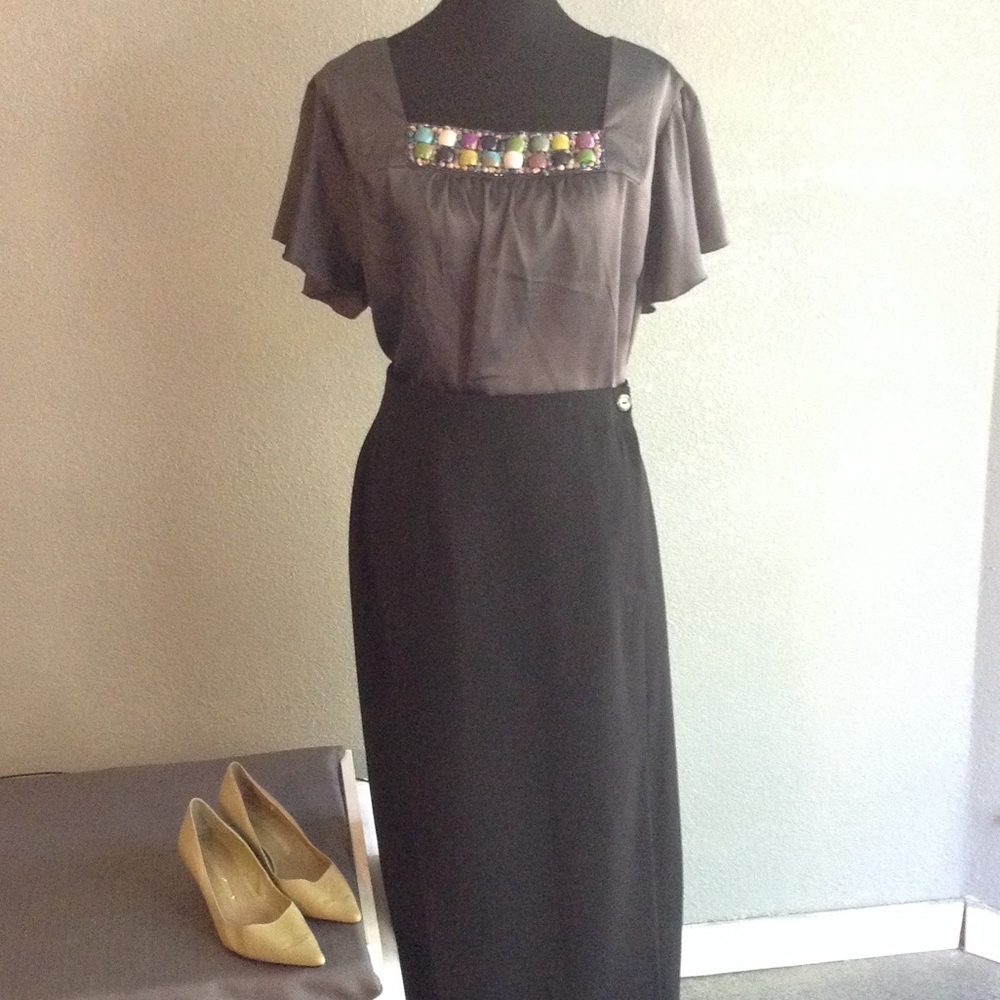 Apt9 beautiful charcoal jeweled top size 2xl - Picture 3 of 5