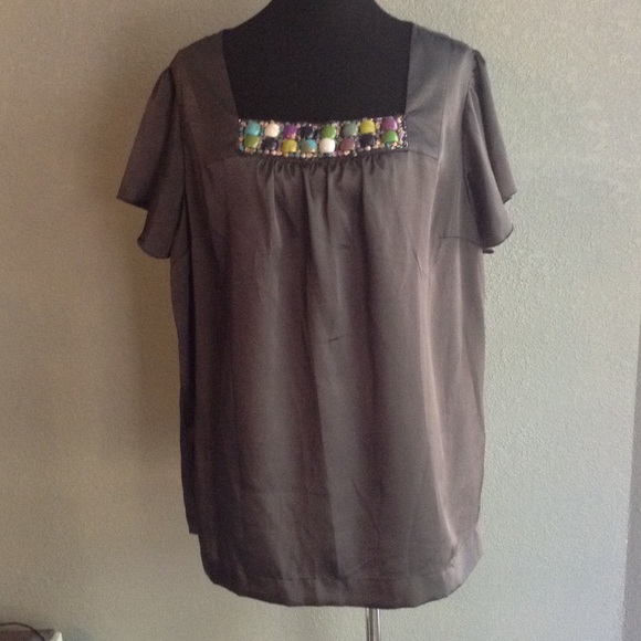 Apt9 beautiful charcoal jeweled top size 2xl - Picture 2 of 5