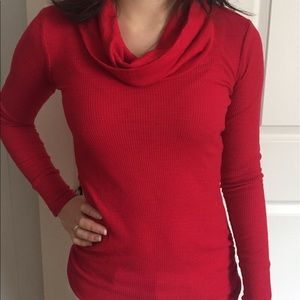 Red cowl neck tee | long sleeve | good condition
