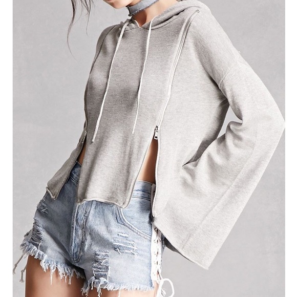 Honey Punch Tops - Honey Punch • Bell Sleeve Knit Hoodie