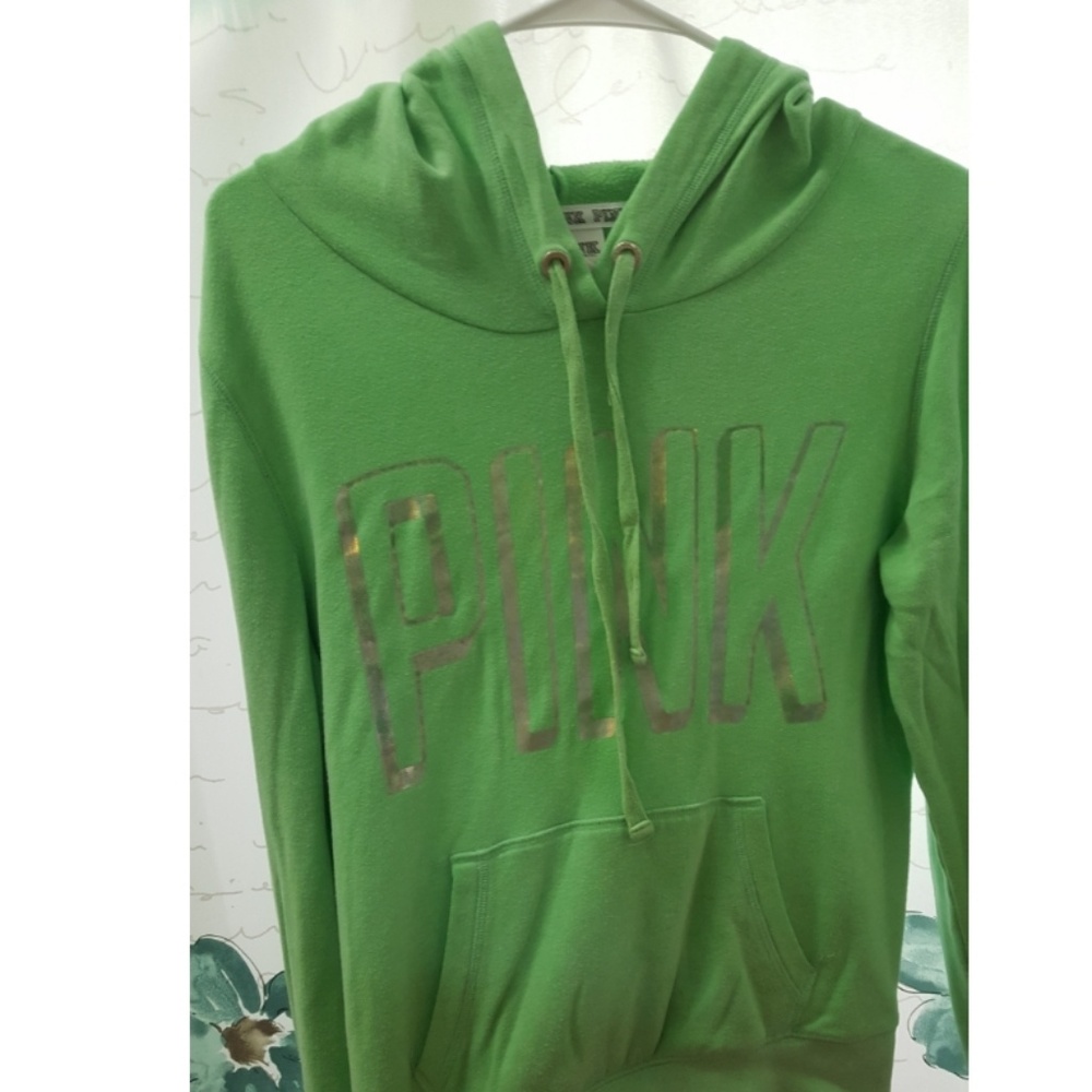 PINK green hoodie