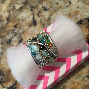 Custom Sterling Silver Ring w/ Swarovski Crystals