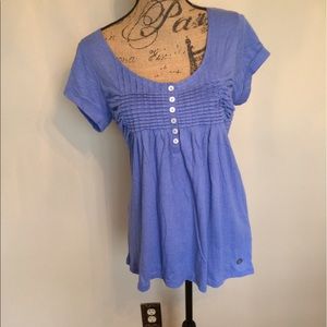 Calvin Klein knit top w/button & tuck trim