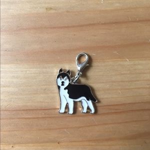 Mini husky enamel keychain/backpack charm