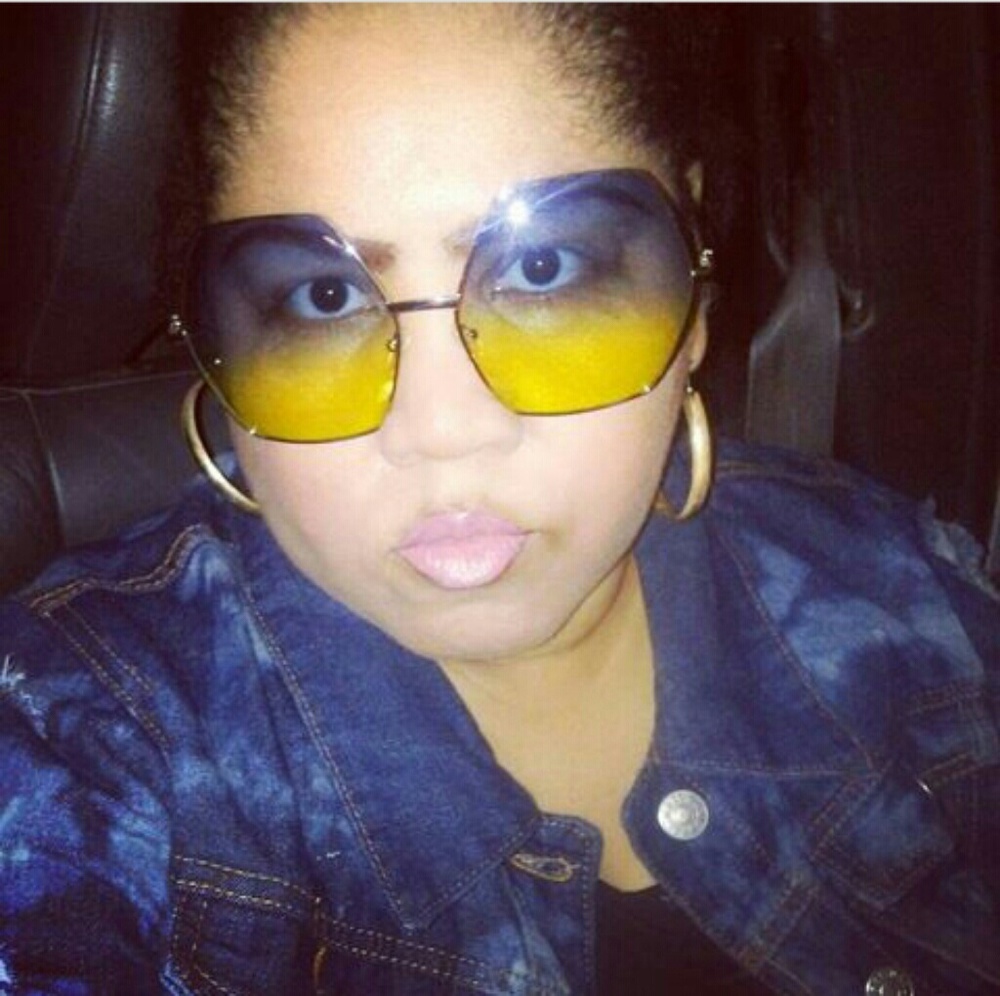 Blue and Yellow Octagon Sunglasses