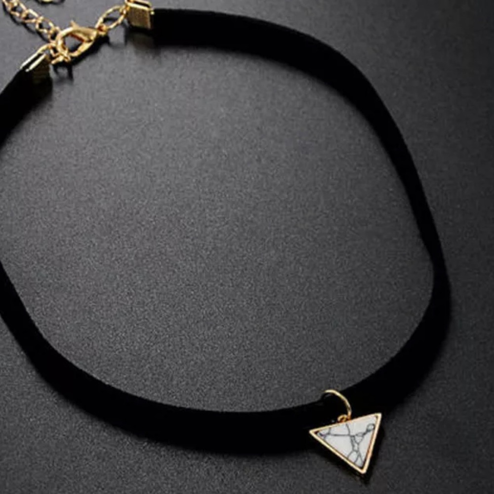 Festival Boho Turquoise Triangle Choker Necklace - Picture 2 of 3