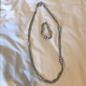 Matching silver necklace and bracelet