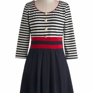 Modcloth "Literary Luncheon" Dress - Nautical