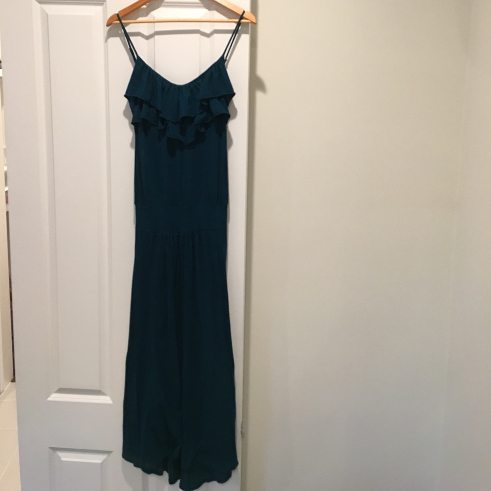 Nightcap Turquoise blue Maxi dress with side slit