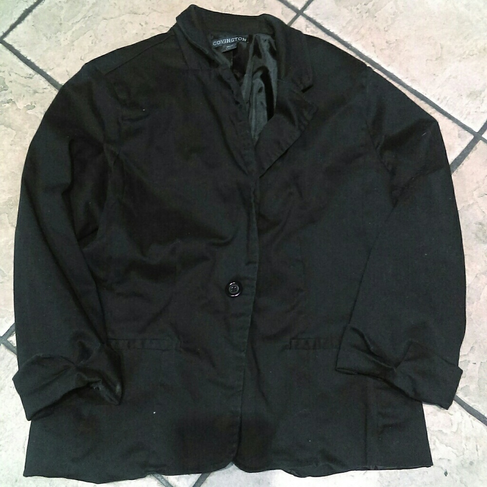 Covington black single button blazer Size XL