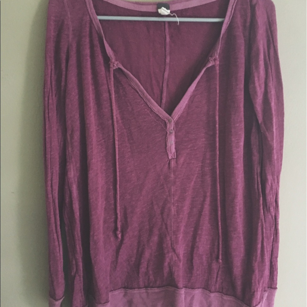 free people purple oversized shirt