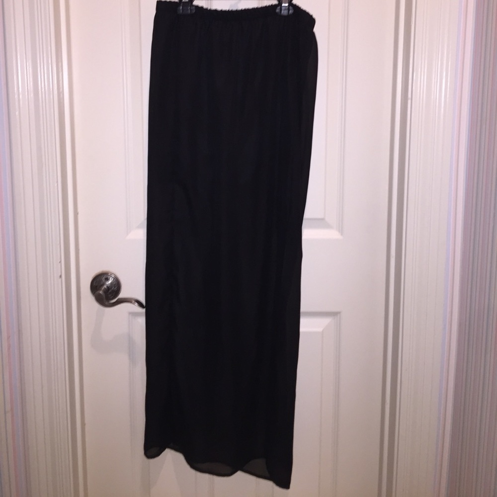 Ankle length black skirt