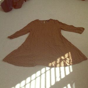 H&M A line dress in mustard and black design.