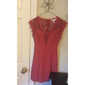 Orange mini lace dress