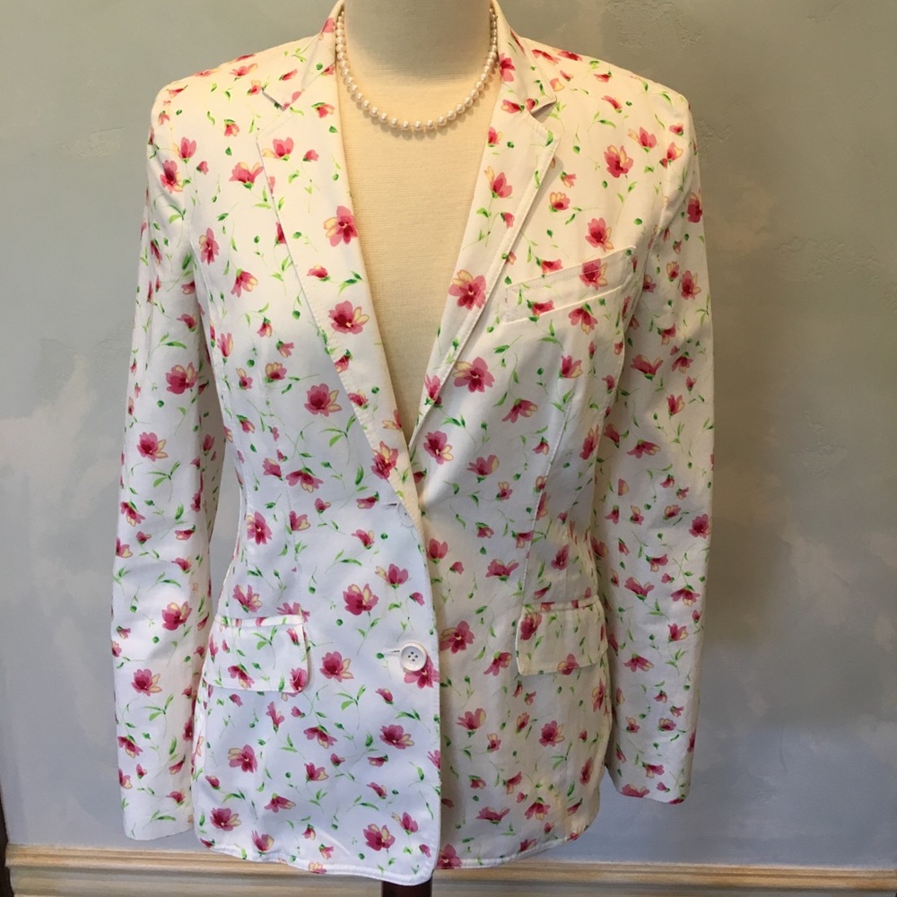 Dolce &Gabbana cotton floral 2 button jacket