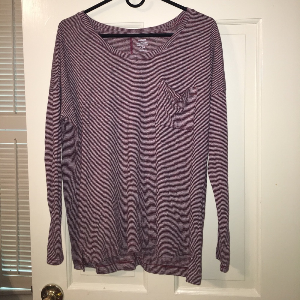Old navy red and white striped long sleeve tee!