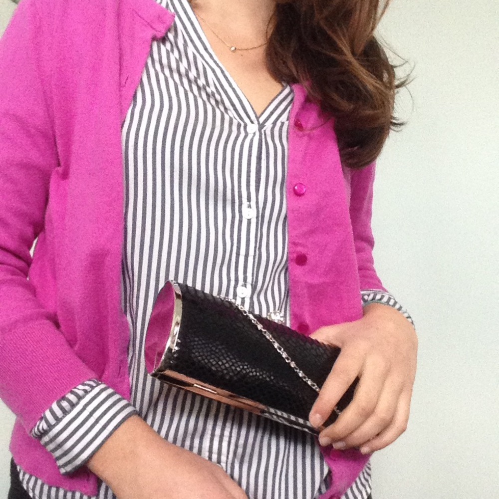 Chic black and silver clutch
