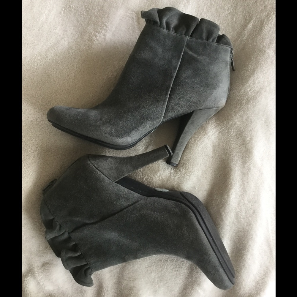Grey Suede Ankle Boots Size 10