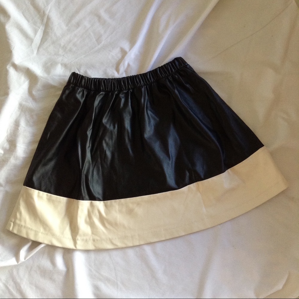 Faux Leather Mini Skater Skirt (small)