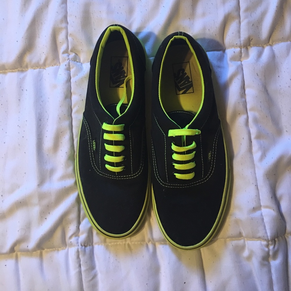 Black and Neon yellow vans