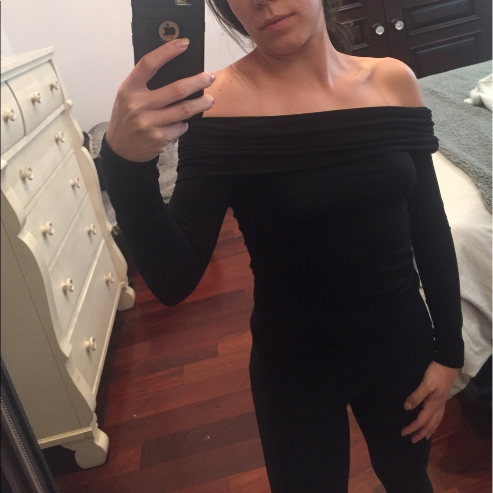 Sexy black off shoulder top