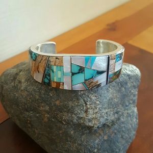 Navajo Sterling Silver Bracelet by Melvin Francis