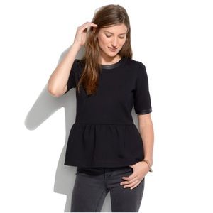 Madewell Leather-trim Peplum Top 🍾