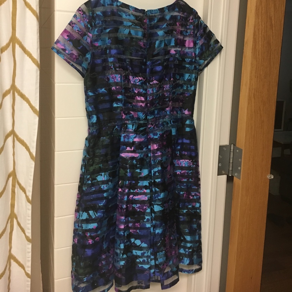 Gorgeous Tahari Aqua and Purple Dress