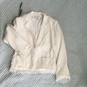 CAbi "Chanel - esque" style jacket. Cream/white