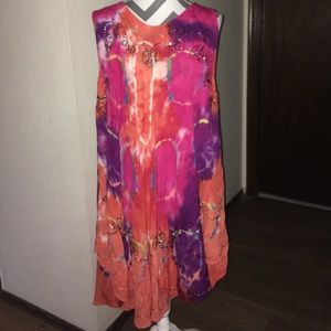 Tie dye low high dress