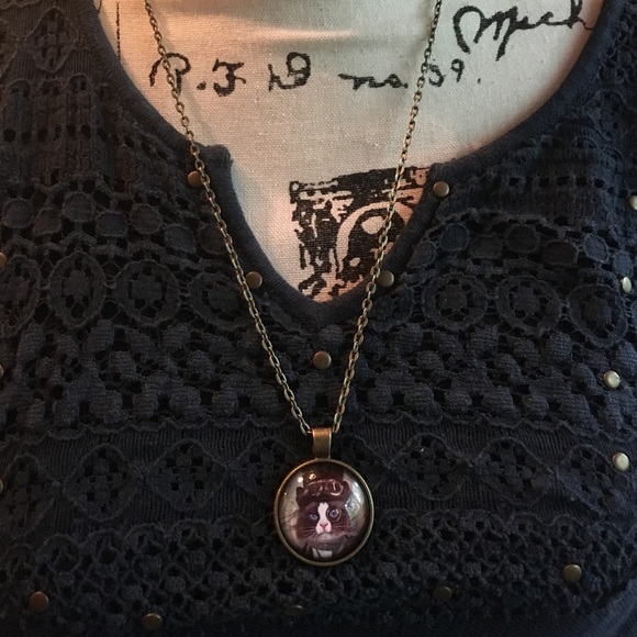 "HP"🎉Steampunk Cat Pendant - Picture 2 of 3
