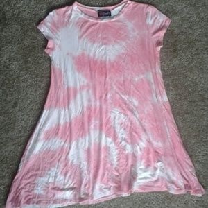 Pink & White TShirt Dress