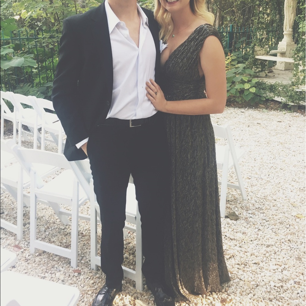 Neiman Marcus black and gold formal gown