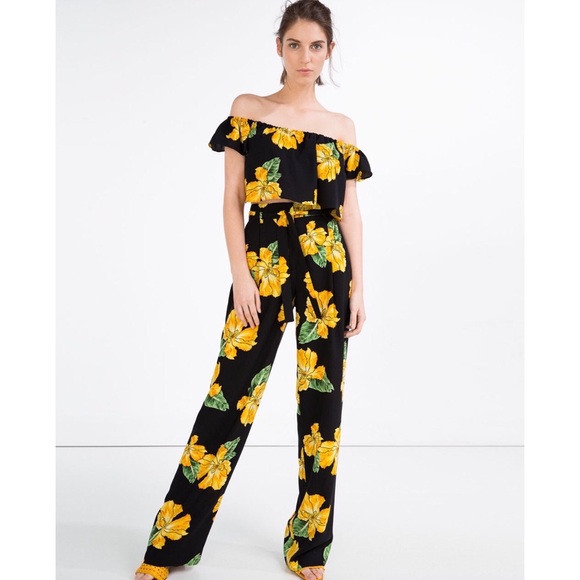 Zara Tops - HOST PICK✨CROP TOP✨ZARA cold shoulder ruffled✨